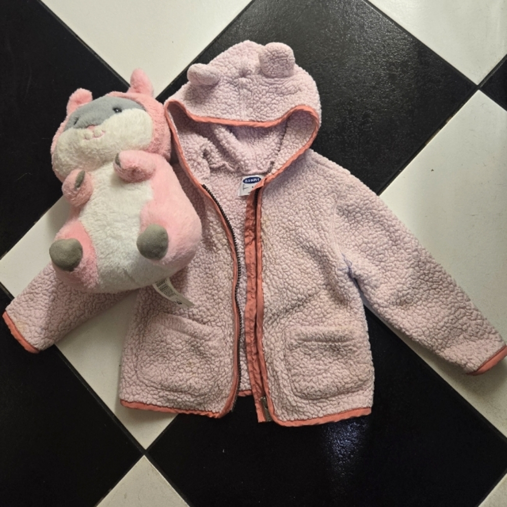 Old Navy, Size: 2T, blush, rose, pastel, pink cute jacket with animal ears
